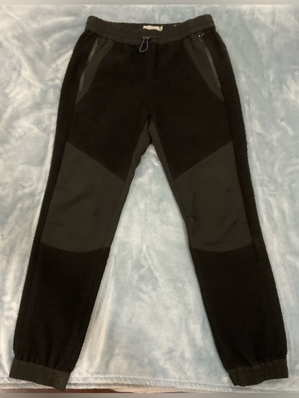 VINCE Mens Tech Joggers Size Small Pull-On Wool Pockets Drawstring Black